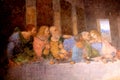 Milan, Italy - November 24, 2017 The Last Supper by Leonardo da Vinci in the refectory of the  Convent of Santa Maria delle Grazie Royalty Free Stock Photo