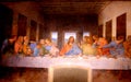 Milan, Italy - November 24, 2017 The Last Supper by Leonardo da Vinci in the refectory of the  Convent of Santa Maria delle Grazie Royalty Free Stock Photo