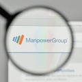 Milan, Italy - November 1, 2017: Man Power Group logo on the web