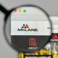 Milan, Italy - November 1, 2017: Mclane Company logo on the webs Royalty Free Stock Photo