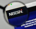 Milan, Italy - November 1, 2017: Nescafe logo on the website homepage. Royalty Free Stock Photo