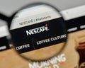 Milan, Italy - November 1, 2017: Nescafe logo on the website homepage. Royalty Free Stock Photo