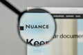 Milan, Italy - November 1, 2017: Nuance Communications logo on t