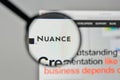 Milan, Italy - November 1, 2017: Nuance Communications logo on t