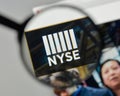 Milan, Italy - November 1, 2017: Nyse logo on the website homepage.