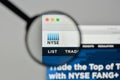 Milan, Italy - November 1, 2017: Nyse logo on the website homepage.