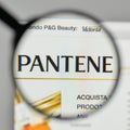 Milan, Italy - November 1, 2017: Pantene logo on the website homepage. Royalty Free Stock Photo