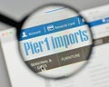 Milan, Italy - November 1, 2017: Pier Imports logo on the website homepage. Royalty Free Stock Photo