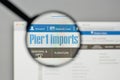 Milan, Italy - November 1, 2017: Pier Imports logo on the website homepage. Royalty Free Stock Photo