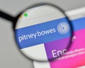 Milan, Italy - November 1, 2017: Pitney Bowes logo on the website homepage.