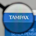Milan, Italy - November 1, 2017: Tampax logo on the website home