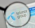 Milan, Italy - November 1, 2017: telenor logo on the website homepage.