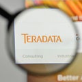Milan, Italy - November 1, 2017: Teradata logo on the website ho Royalty Free Stock Photo