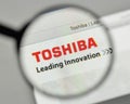 Milan, Italy - November 1, 2017: Toshiba logo on the website homepage.