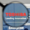 Milan, Italy - November 1, 2017: Toshiba logo on the website homepage.