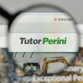 Milan, Italy - November 1, 2017: Tutor Perini logo on the website homepage. Royalty Free Stock Photo