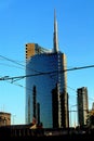 Milan, Italy - November 27, 2016 Unicredit Tower skyscraper in Piazza Gae Aulenti and Corso Como in the Porta Nuova area, detail Royalty Free Stock Photo