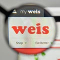 Milan, Italy - November 1, 2017: Weis Markets logo on the website homepage.