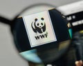 Milan, Italy - November 1, 2017: wwf logo on the website homepage. Royalty Free Stock Photo