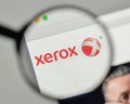 Milan, Italy - November 1, 2017: Xerox logo on the website homepage.