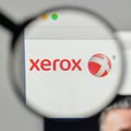 Milan, Italy - November 1, 2017: Xerox logo on the website homepage.