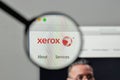 Milan, Italy - November 1, 2017: Xerox logo on the website homepage.