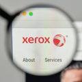 Milan, Italy - November 1, 2017: Xerox logo on the website homepage.