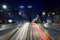 busy night traffic near city life district in Milan