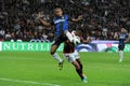 Juan Jesus and Kevin Prince Boateng in action during the match