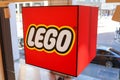 MILAN, ITALY - October 22, 2022: Lego logo at Lego store.
