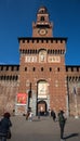 Milano Castle - Castello Sforzesco - popular tourist destination in Milan Royalty Free Stock Photo