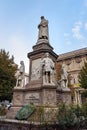 Monument of Leonardo Da Vinci on Piazza Della Scala in Milan. Italy Royalty Free Stock Photo