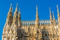 Milan, Italy - October 19th, 2015:Fragment majestic Duomo in Milan