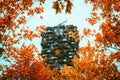 MILAN ITALY - OCTOBER 2019 Vertical Forest Bosco Verticale skyscraper residential building designed by Stefano Boeri