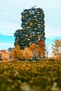 MILAN ITALY - OCTOBER 2019 Vertical Forest Bosco Verticale skyscraper residential building designed by Stefano Boeri