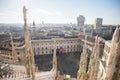 View from Milan Duomo Cathedral. Royal Palace of Milan - Palazzo Royalty Free Stock Photo