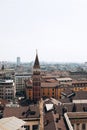 Milan, Italy panorama. View from Milan Cathedral. Velasca Tower in the background. Concept of travel, tourism and Royalty Free Stock Photo