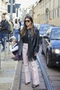 Alessandra Airo before Philosophy fashion show, Milan Fashion Week street style