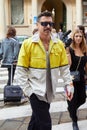 Alex Badia before Peter Pilotto fashion show, Milan Fashion Week street style