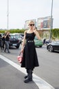 Caroline Daur before Prada fashion show, Milan Fashion Week street style
