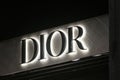 Dior logo displayed on a facade of a store in Milan