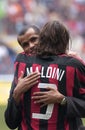 Paolo Maldini and Rivaldo before the match