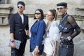 Guests before Bottega Veneta fashion show, Milan Fashion Week street style