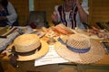 Handmade straw wicker women summer hats.