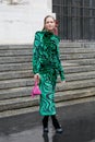 Helena Bordon before Philosophy by Lorenzo Serafini fashion show, Milan Fashion Week street