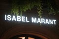 Isabel Marant logo displayed on a facade of a store in Milan Royalty Free Stock Photo