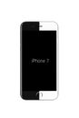 Milan, Italy - September 19, 2016: Mockup front view of Apple iPhone 7 half white, half black. Royalty Free Stock Photo