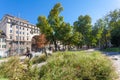 MILAN, ITALY - September 06, 2016: Sculptures of two deers are near Milan Natural History Museum Museo Civico di Storia Naturale