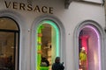 Versace Boutique with shop windows on Via Montenapoleone in Mila Royalty Free Stock Photo