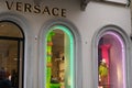 Versace Boutique with shop windows on Via Montenapoleone in Mila Royalty Free Stock Photo